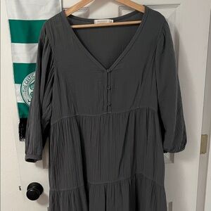 Mododoc Gray V-Neck Dress
